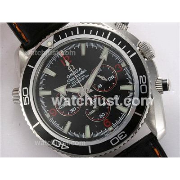 Swiss Movement UK Sale Omega Seamaster Automatic Fake Watch With Black Dial For Men