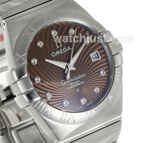Cheap UK Omega Constellation Automatic Fake Watches With Brown Dials For Men