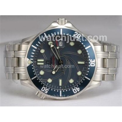 Best UK Sale Omega Seamaster Automatic Replica Watches With Blue Dials For Men