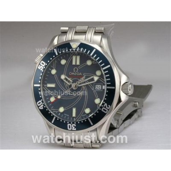 Best UK Sale Omega Seamaster Automatic Replica Watches With Blue Dials For Men