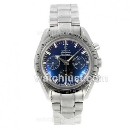Best UK Sale Omega Speedmaster Automatic Fake Watches With Blue Dials For Men