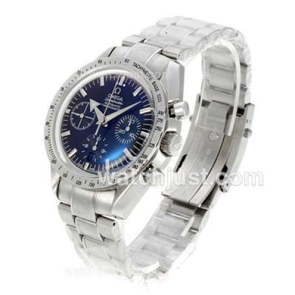 Best UK Sale Omega Speedmaster Automatic Fake Watches With Blue Dials For Men
