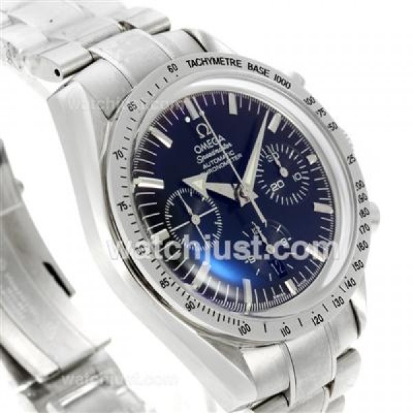 Best UK Sale Omega Speedmaster Automatic Fake Watches With Blue Dials For Men
