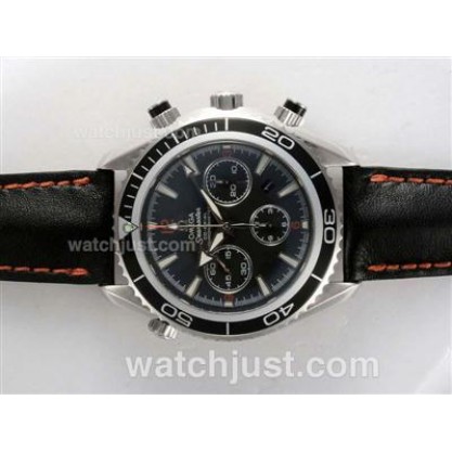 Practical UK Sale Omega Planet Ocean Automatic Fake Watches With Black Dials For Men