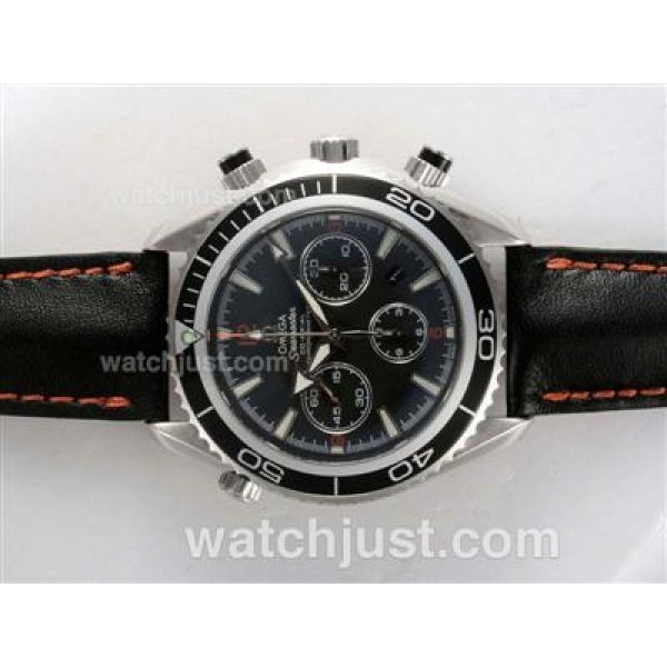 Practical UK Sale Omega Planet Ocean Automatic Fake Watches With Black Dials For Men