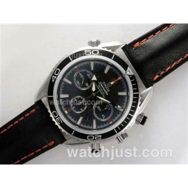 Practical UK Sale Omega Planet Ocean Automatic Fake Watches With Black Dials For Men