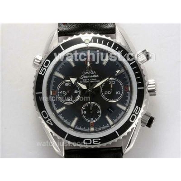 Practical UK Sale Omega Planet Ocean Automatic Fake Watches With Black Dials For Men