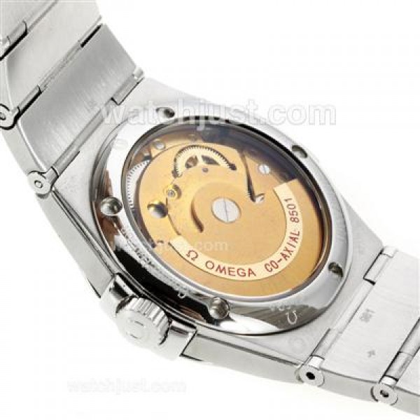 Best UK Omega Constellation Automatic Fake Watch With Yellow Dial For Women