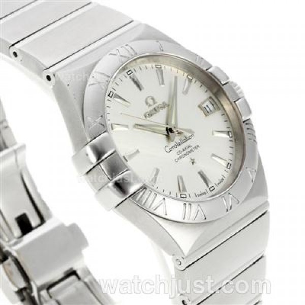 Swiss Made UK Omega Constellation Automatic Fake Watch With Silvery Dial For Women