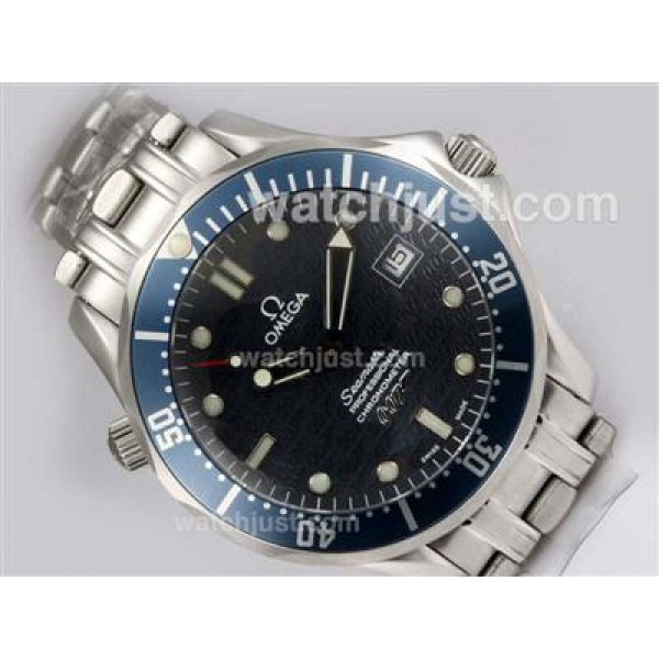 Best UK Sale Omega Seamaster Automatic Fake Watch With Black Dial For Men