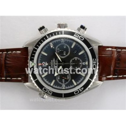 Waterproof UK Sale Omega Seamaster Automatic Fake Watches With Black Dials For Men