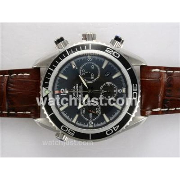Waterproof UK Sale Omega Seamaster Automatic Fake Watches With Black Dials For Men
