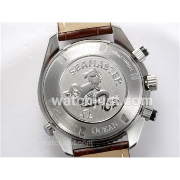 Waterproof UK Sale Omega Seamaster Automatic Fake Watches With Black Dials For Men