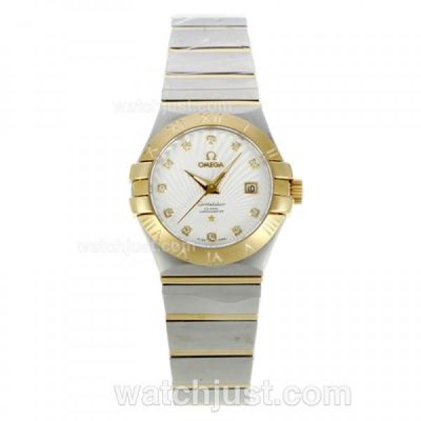 Best UK Omega Constellation Automatic Fake Watches With White Dials For Women