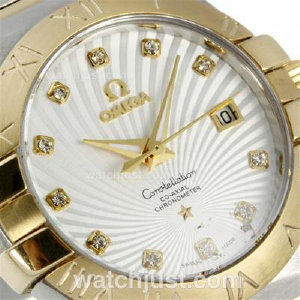 Best UK Omega Constellation Automatic Fake Watches With White Dials For Women