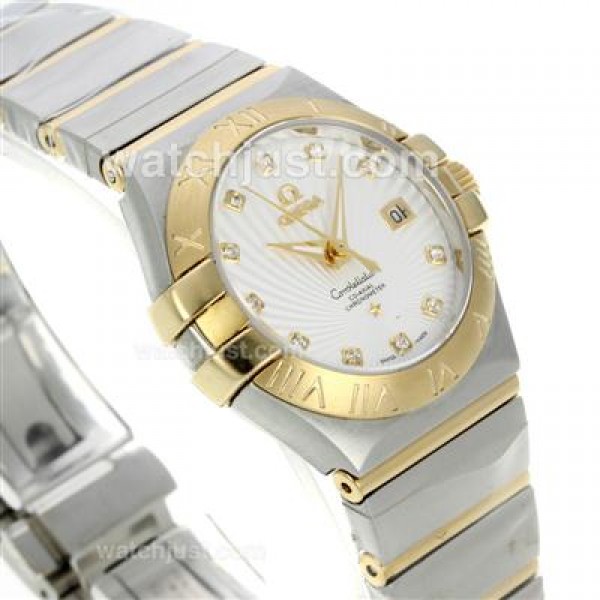 Best UK Omega Constellation Automatic Fake Watches With White Dials For Women
