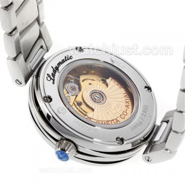 Perfect UK Sale Omega Ladymatic Automatic Replica Watches With Black Dials For Women