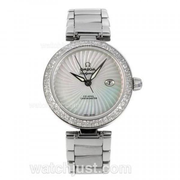 Perfect UK Sale Omega Ladymatic Automatic Replica Watches With Black Dials For Women