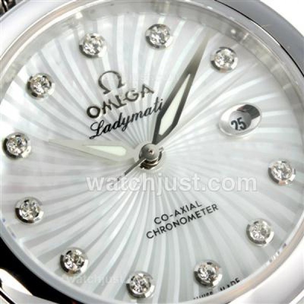 Cheap UK Sale Omega Ladymatic Automatic Fake Watch With White Dial For Women