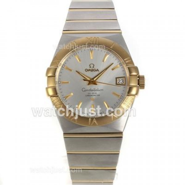 Perfect UK Omega Constellation Automatic Fake Watches With Silvery Dials For Women
