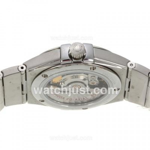 Cheap UK Omega Constellation Automatic Fake Watches With Black Dials For Men