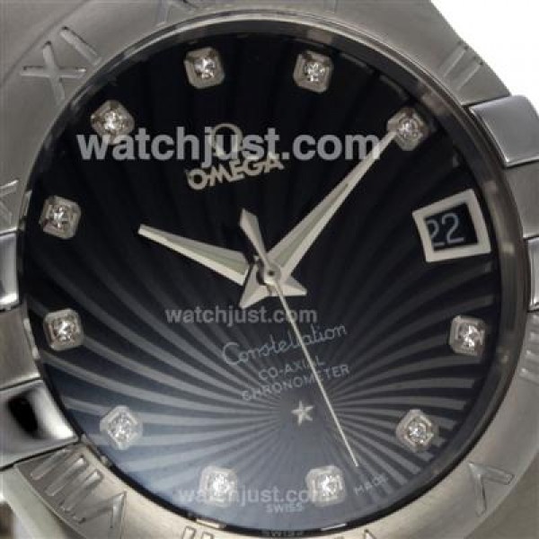 Cheap UK Sale Omega Constellation Automatic Replica Watches With Black Dials For Men