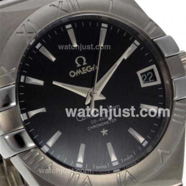 Quality UK Omega Constellation Automatic Replica Watches With Black Dials For Men