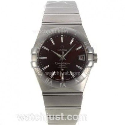 Cheap UK Omega Constellation Automatic Fake Watches With Brown Dials For Men