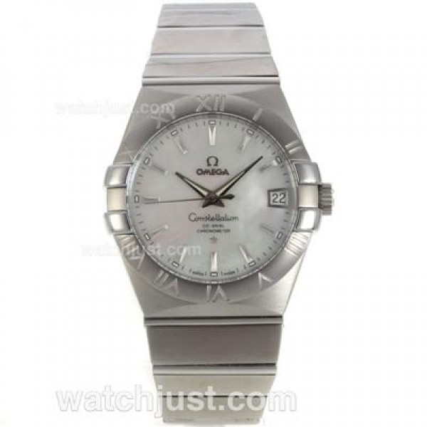 Cheap UK Omega Constellation Automatic Fake Watches With White Mother-of-pearl Dials For Women