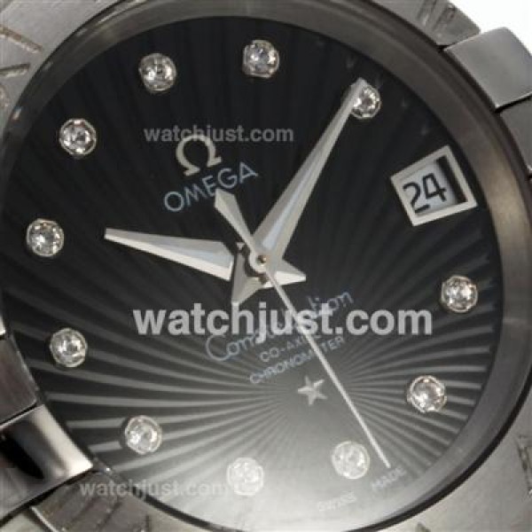 Best UK Omega Constellation Automatic Replica Watches With Black Dials For Men