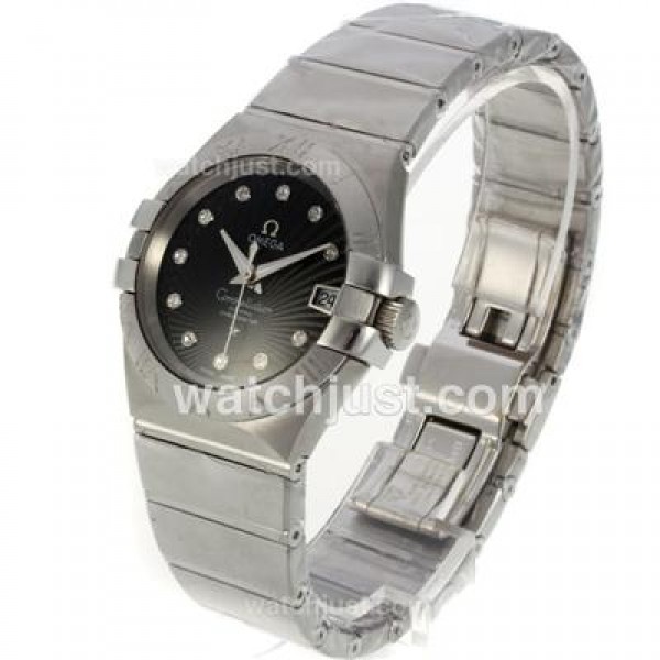 Best UK Omega Constellation Automatic Replica Watches With Black Dials For Men