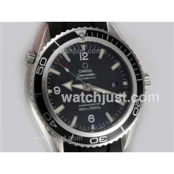 Waterproof UK Sale Omega Seamaster Automatic Fake Watches With Black Dials For Men