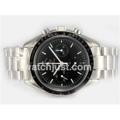Quality UK Sale Omega Speedmaster Automatic Replica Watches With Black Dials For Men