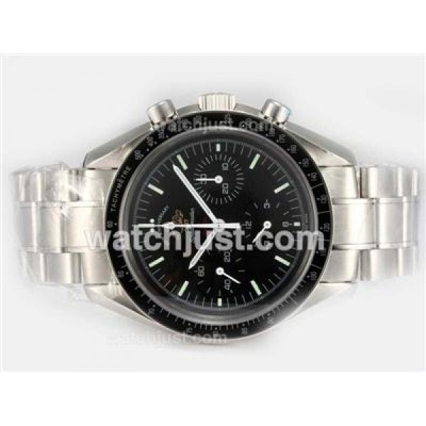 Quality UK Sale Omega Speedmaster Automatic Replica Watches With Black Dials For Men