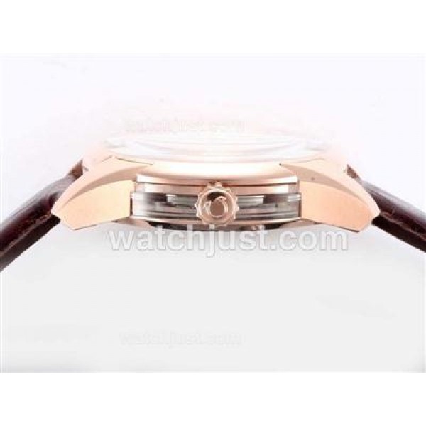 Good Quality UK Sale Omega Hour Vision Automatic Fake Watch With Silvery Dial For Men