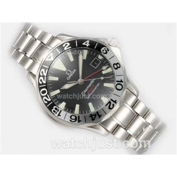 Practical UK Sale Omega Seamaster Automatic Replica Watches With Black Dials For Men