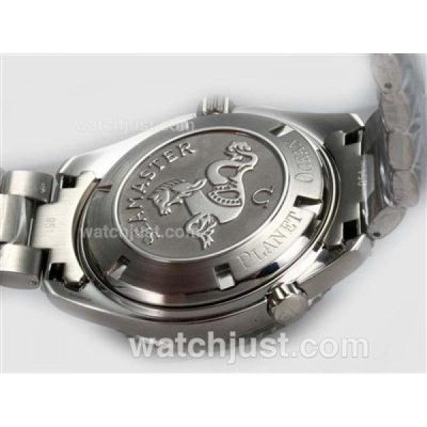 Cheap UK Sale Omega Seamaster Automatic Fake Watches With Black Dials For Men