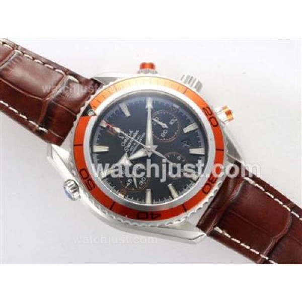 Waterproof UK Omega Seamaster Automatic Fake Watches With Black Dials For Men