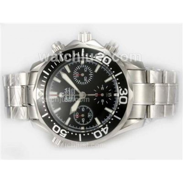 Practical UK Sale Omega Seamaster Automatic Fake Watches With Black Dials For Men