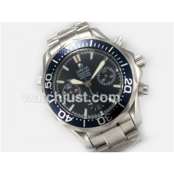Waterproof UK Sale Omega Seamaster Automatic Replica Watches With Black Dials For Men