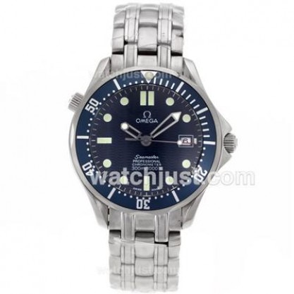 Cheap UK Sale Omega Seamaster Automatic Replica Watches With Blue Dials For Men