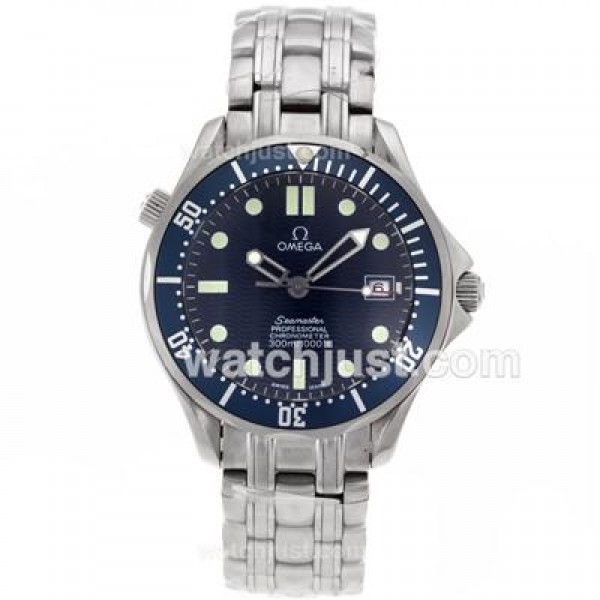 Cheap UK Sale Omega Seamaster Automatic Replica Watches With Blue Dials For Men
