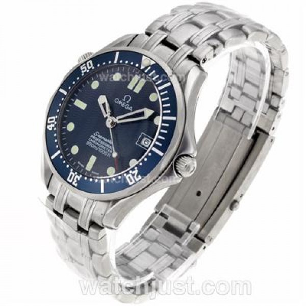 Cheap UK Sale Omega Seamaster Automatic Replica Watches With Blue Dials For Men