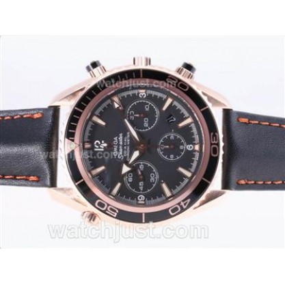 Waterproof UK Sale Omega Seamaster Automatic Fake Watches With Black Dials For Men