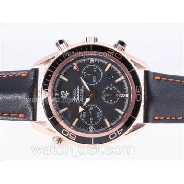 Waterproof UK Sale Omega Seamaster Automatic Fake Watches With Black Dials For Men