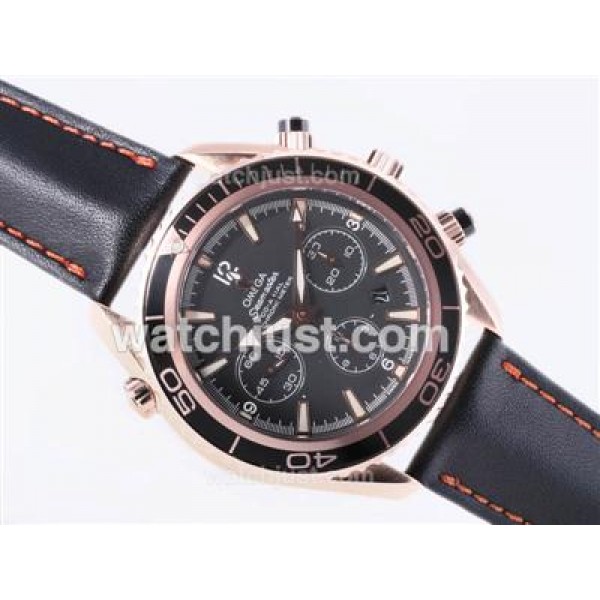 Waterproof UK Sale Omega Seamaster Automatic Fake Watches With Black Dials For Men