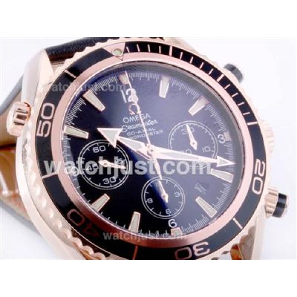 Waterproof UK Sale Omega Seamaster Automatic Fake Watches With Black Dials For Men
