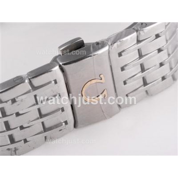 Best UK Sale Omega Hour Vision Automatic Fake Watch With Silvery And Black Dial For Men