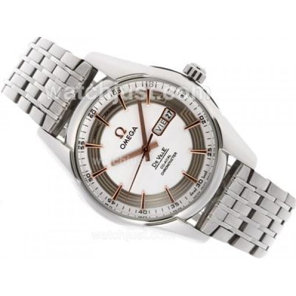 1:1 Best UK Sale Omega Hour Vision Automatic Fake Watch With White And Silvery Dial For Men