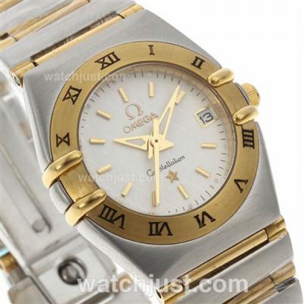 Perfect UK Sale Omega Constellation Quartz Fake Watch With White Dial For Women